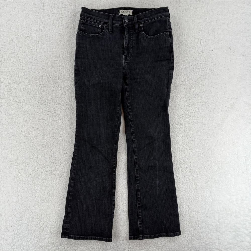 Madewell Mid Rise Kick Out Jeans Womens 28 Gray Slim Bootcut Stretch Denim